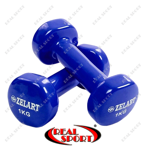 Гантелі для фітнесу 1кг з вініловим покриттям Beauty TA-5225-1