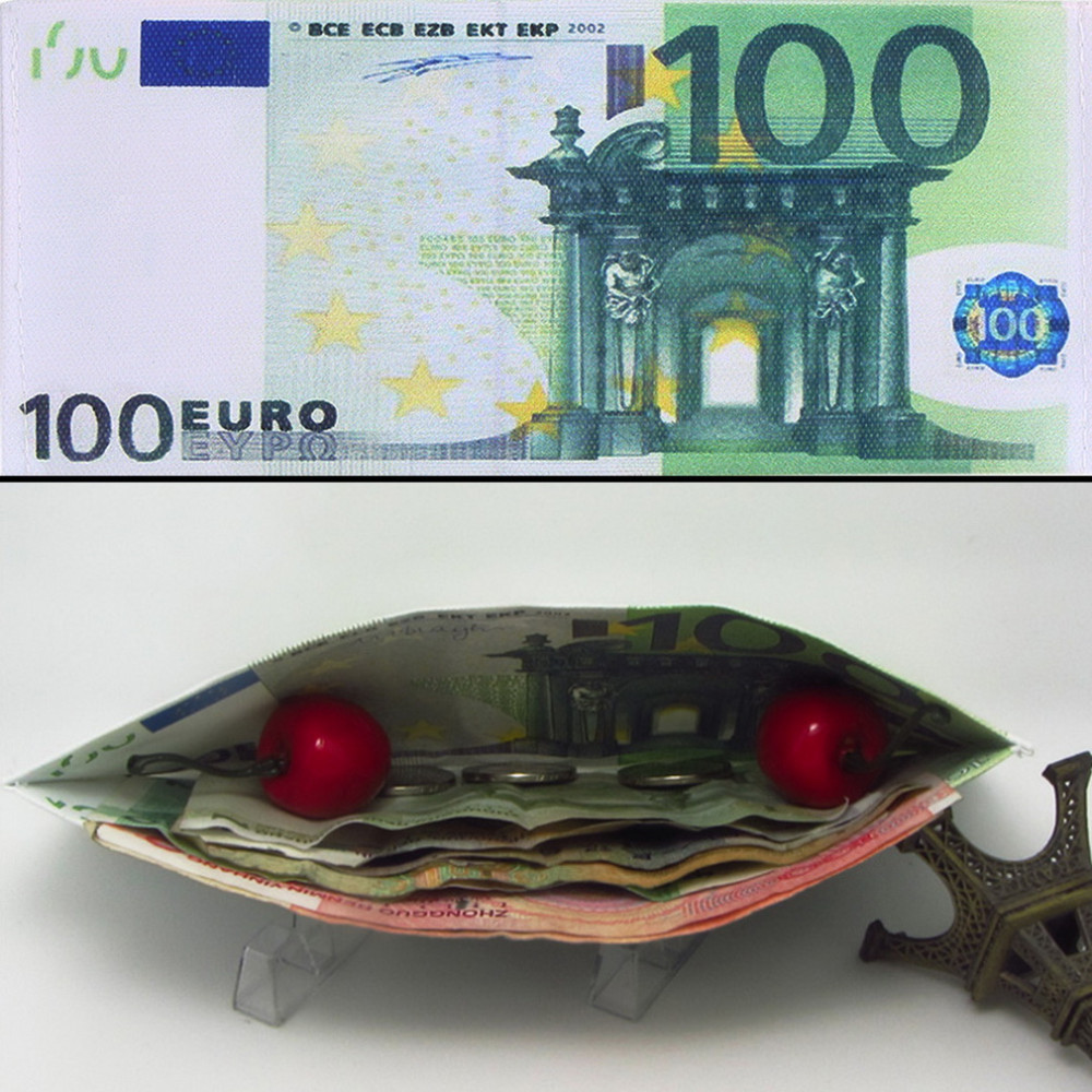 Гаманець принт 100 євро тонкий