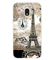 Бампер силіконовий чохол для Samsung J2 2018 Galaxy J250 з картинкою Вежа вінтаж