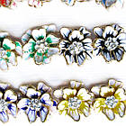 Упаковка 6 пар Сережки Цвяшки Квіти Багатопелюсткові зі стразами, Біжутерія Унісекс, фото 4