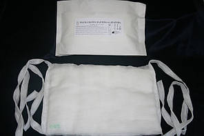 Маска ватно-марлевая 4-х слойная, н/ст, размер 15 х 21 (22)см