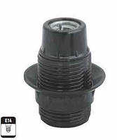 Патрон для люстр чорний з різьбленням Е14 (баколит) GAV 421