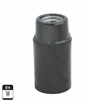 Патрон для люстр чорний гладкий Е14 (баколит) GAV 420