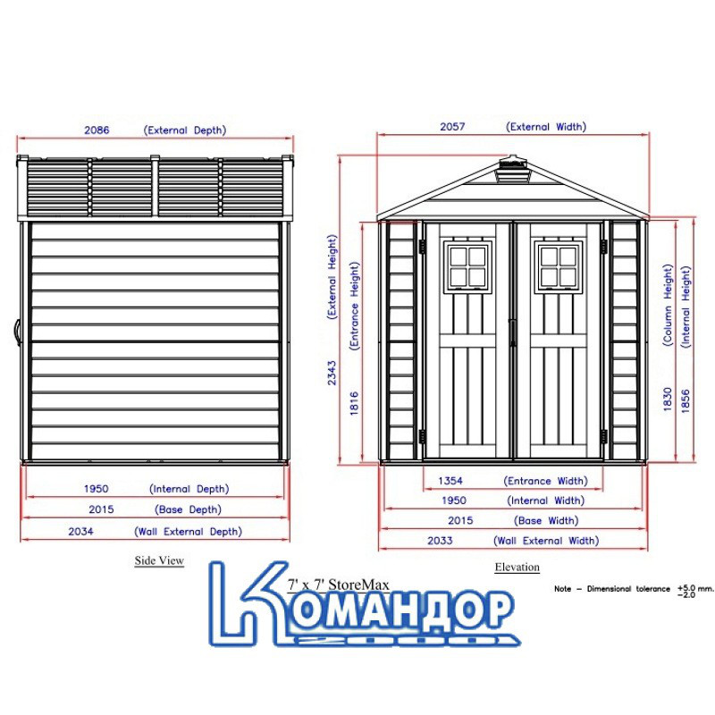 Сарай пластиковый StoreMaxx слоновая кость 203х203х234 см (DURAMAX TM) - фото 9 - id-p687728336