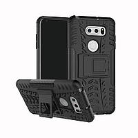 PC + TPU чехол Armor для LG V30 (8 цветов) чёрный