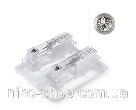 Система для проколу вух (пара) Сережки голки Кришталь 2мм 7532-0204, фото 1