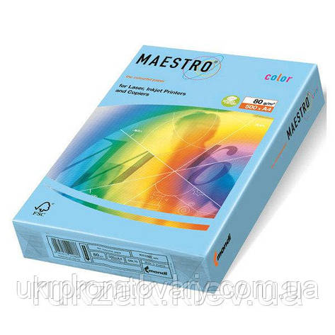 Кольоровий офісний папір Maestro Color OBL70 Medium Blue (блакитний) А4 160г/м 250, фото 1