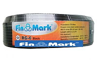 Телевизионный кабель FinMark RG-6 SM (100 м.) 75 Ом черный