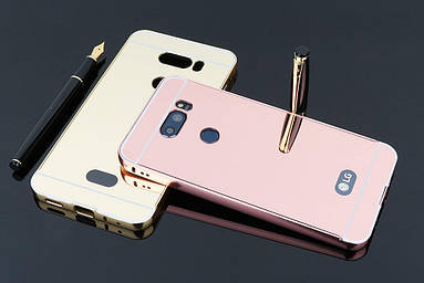 Металевий дзеркальний чохол бампер Mirror для LG V30 (4 кольори) 