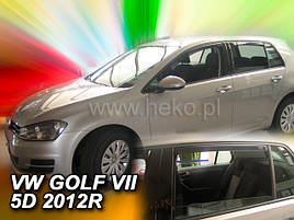 Дефлектори вікон (вітровики) Volkswagen Golf-7 2012+ 5D (вставні, 4 шт.) (HEKO)
