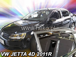 Дефлектори вікон (вітровики) Volkswagen Jetta 2011+ 4D (вставні, 4 шт.) (HEKO)