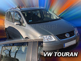 Дефлектори вікон (вітровики) Volkswagen Touran 2003-2015 4D (вставні, 4 шт.) (HEKO)