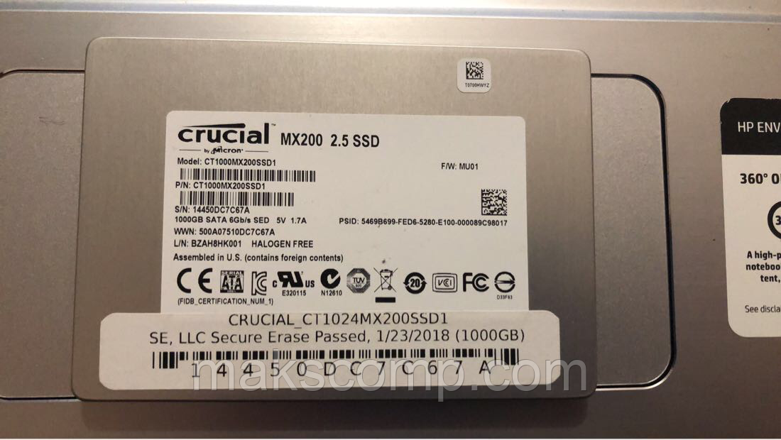 SSD Crucial MX200 1000GB 2.5" SATAIII MLC (CT1000MX200SSD1)