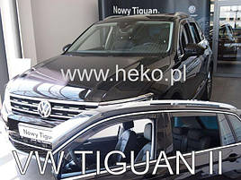 Дефлектори вікон (вітровики) Volkswagen Tiguan 2016+ 5D (вставні, 4 шт.) (HEKO)