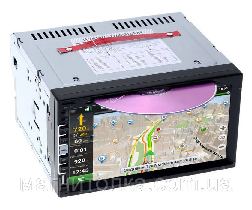 Автомагнитола 2 дин din PI-803 на дисках CD/DVD TV тюнер GPS сенсор 7 виндовс магнітола Піонер GPS навигатор - фото 1 - id-p687925555