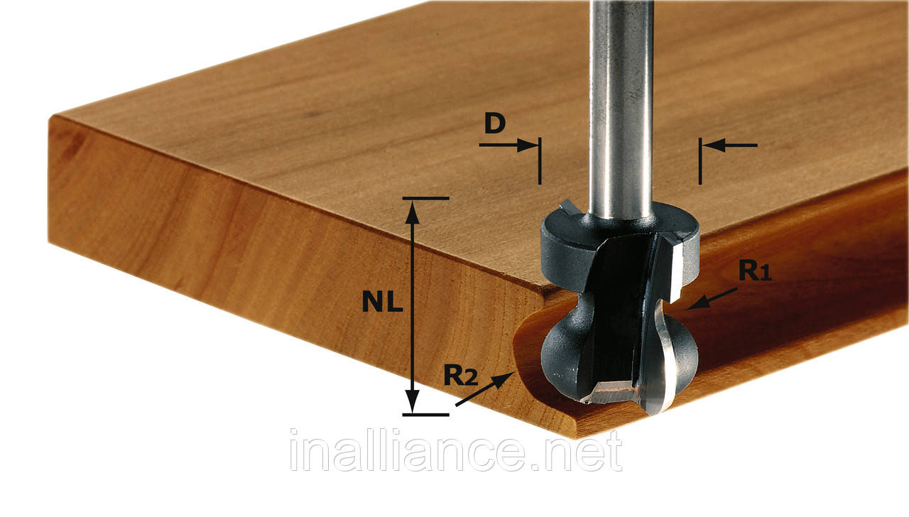 Фреза для профілювання пазів під ручки HW хвостовик 8 мм HW S8 D22/16/R2.5+6 Festool 491140
