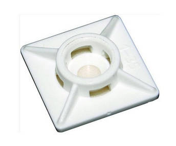 Майданчики універсальні самоклеючі для кріплення стяжок 28 * 28 з отвором (100шт), фото 1