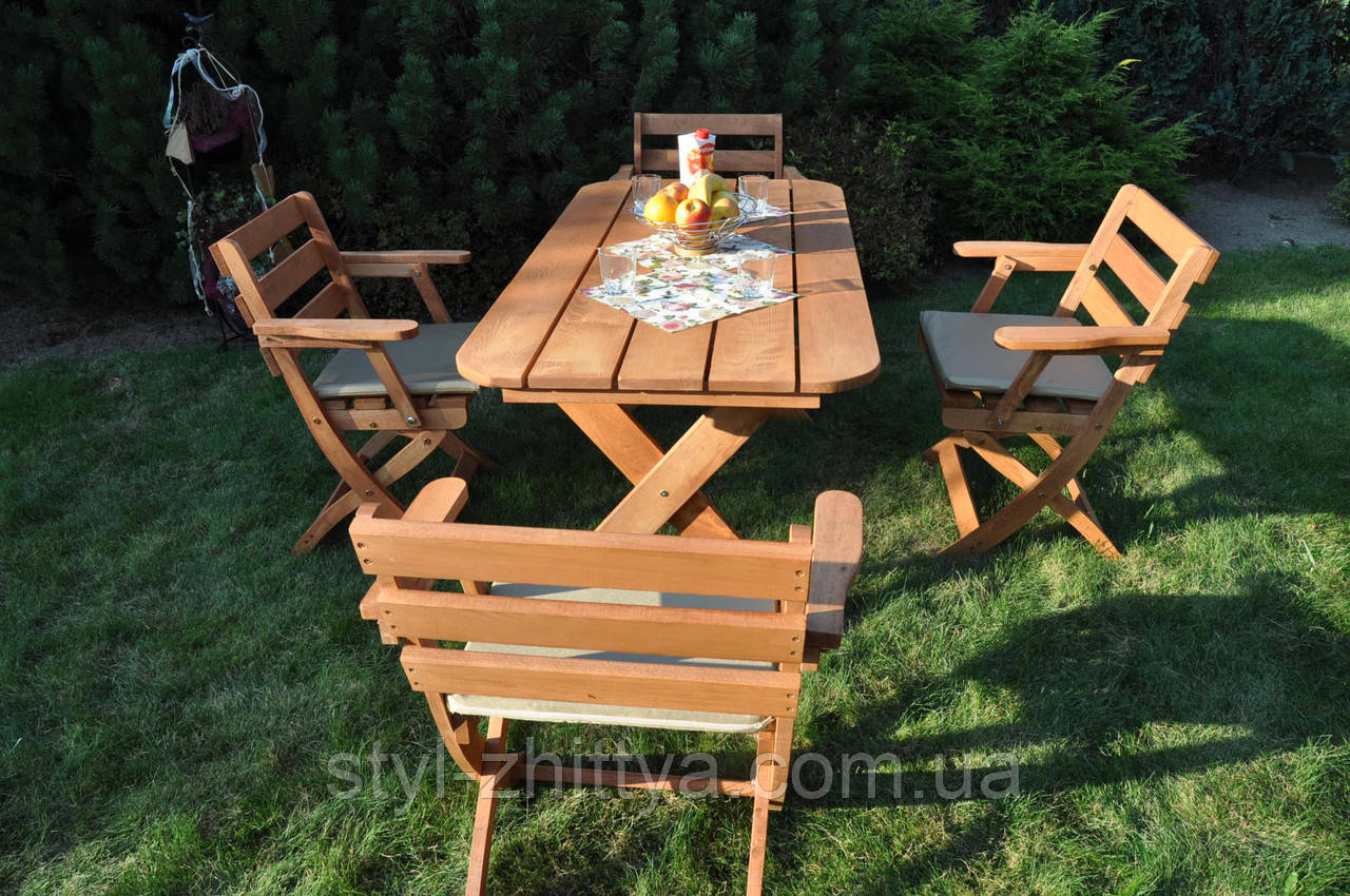 Комплект садових меблів: Столик + 4 крісла - фото 1 - id-p52167406
