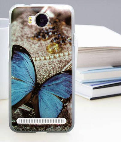 Бампер силіконовий для Huawei Y3ii з картинкою метелик, фото 1