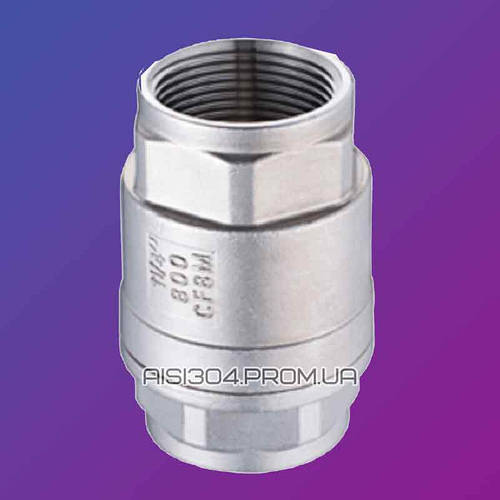 Клапан нержавеющий муфтовый обратный Ду 50 (2") AISI 304, цена 1190 грн ...