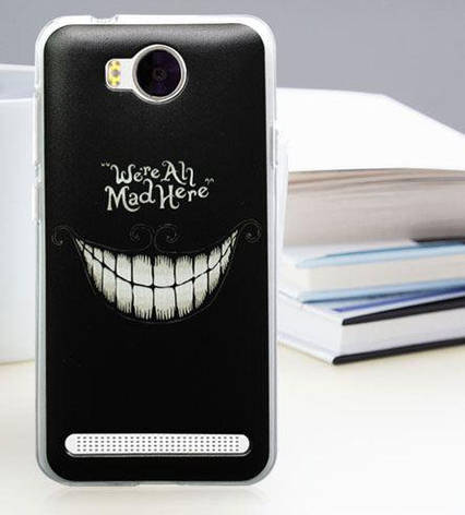 Панель силіконова накладка для Huawei Y3ii з друкованим малюнком посмішка, фото 1