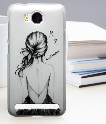 Панель силіконова накладка для Huawei Y3ii з друкованим малюнком дівчина спиною