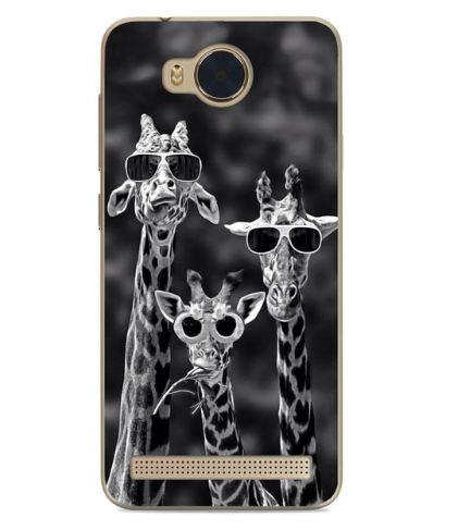 Чохол силіконовий для Huawei Y3ii з картинкою три жирафа в окулярах