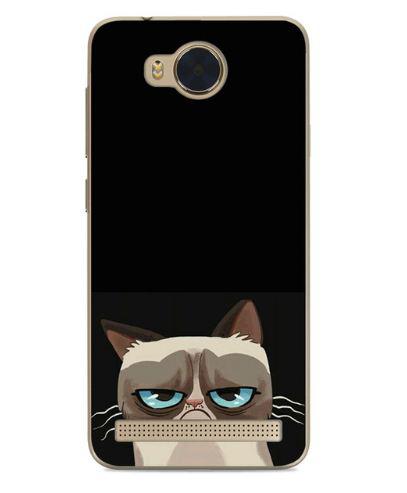 Чохол силіконовий для Huawei Y3ii з картинкою похмурий кіт