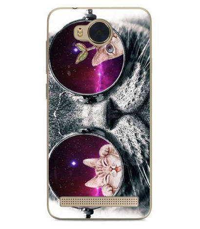 Чохол силіконовий для Huawei Y3ii з картинкою кіт в окулярах, фото 1