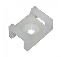 Майданчик для кріплення стяжок прямокутна біла 9,4*15,2 з отвором d3,3 (100шт), фото 1