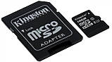 Карта пам'яті Kingston 16GB microSDHC UHS-I Canvas Select 80R class 10+SD Adapter, фото 2