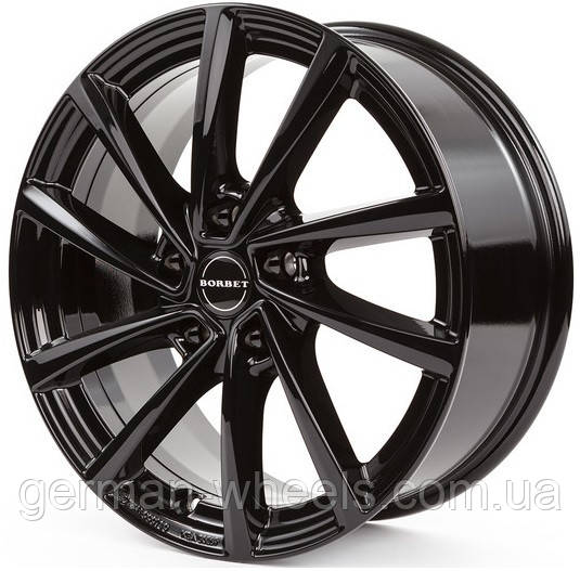 Диски Borbet V колір Black Glossy параметри 7J x 17" 5 x 112 ET 48.5