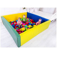 Сухой бассейн с матом 200x40 без шариков кожзам Разноцветный (TM Tia-sport)