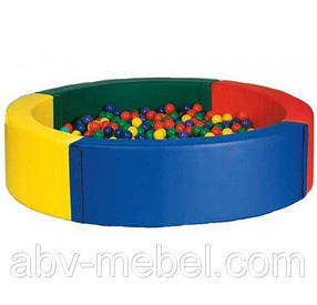 Сухий басейн круглий 150x40 без кульок кожзам Різнобарвний (Tia-sport TM)