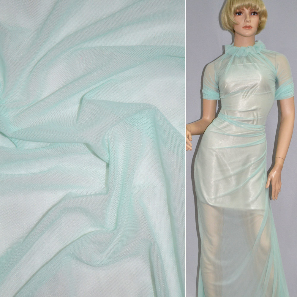 Сітка стрейчева щільна блакитна ш.160