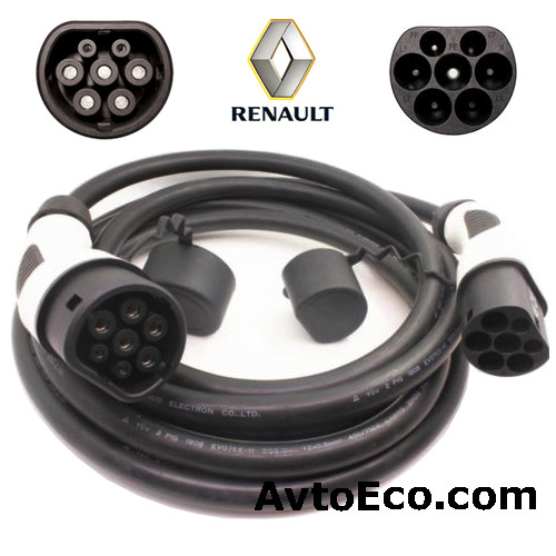 Зарядний кабель Renault Zoe Z E Type 2 (Mennekes) — Type 2 (Mennekes) (32A — 5 метрів)