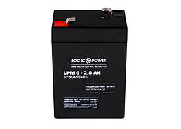 Свинцево-кислотний акумулятор Battery LogicPower 6V, 2.8 Ah