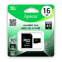 Карта пам'яті Apacer microSDHC UHS-I 16GB сlass10+SD