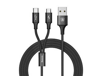 USB кабель Baseus Rapid Series 2-in-1 MicroUSB+Type-C - Black