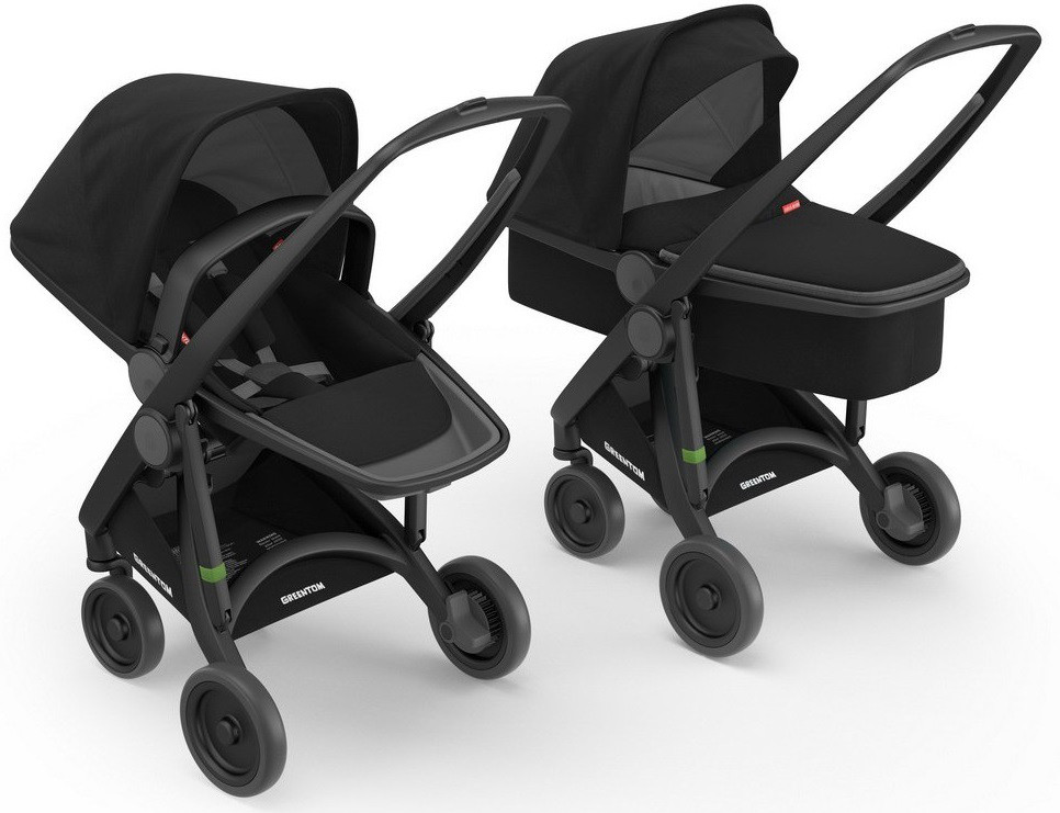 Детская коляска 2 в 1 Greentom Upp Carrycot+Reversible black