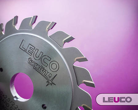 100х2,8-3,6х2,2х20 z=10+10 Двокорпусні підрізні дискові пили Leuco з регулювальними кільцями, "ES" зуб, фото 3