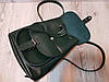 Рюкзак жіночий "ВОЯЖ" натуральна шкіра, темно-зелений, фото 4