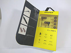 Стереогарнітура (навушники з мікрофоном) "AWEI ES-70TY" оригінальні чорні