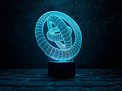 Дитячий нічник — світильник "Кільця" 3DTOYSLAMP