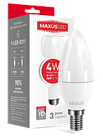 Светодиодная лампа Maxus 5311 С37 4W 3000K E14 220V Код.53584