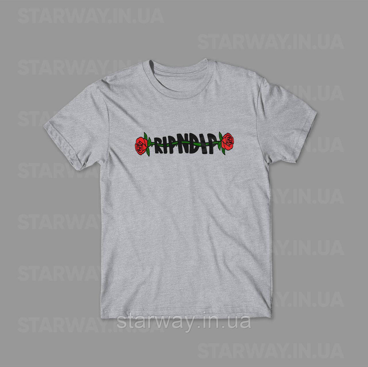 Cіра футболка ripndip rose logo