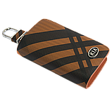 Ключниця Carss з логотипом KIA 05014 карбон коричневий, фото 3