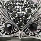 Кільце під Біле Золото Сова в Чорних Стразах, Сталь, Розміри 17, 18, 19. Амулет, Оберег, Талісман, Прикраса, фото 4