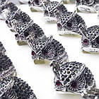 Кільце під Біле Золото Сова в Чорних Стразах, Сталь, Розміри 17, 18, 19. Амулет, Оберег, Талісман, Прикраса, фото 5