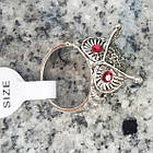 Кільце під Біле Золото Сова в Чорних Стразах, Сталь, Розміри 17, 18, 19. Амулет, Оберег, Талісман, Прикраса, фото 9